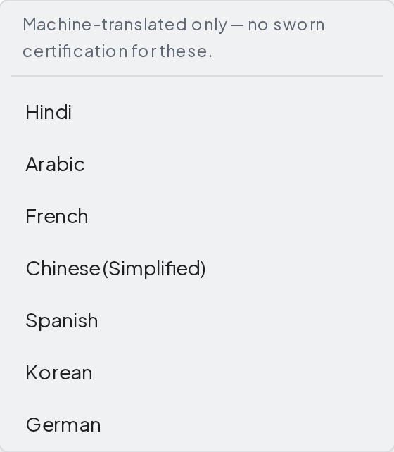 More languages lets you find an available language beyond the main choices.